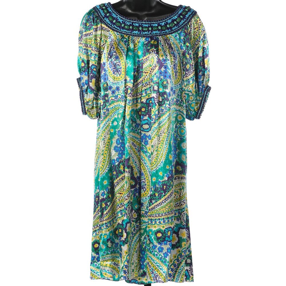 Andrew GN Silk Short Sleeve Mini Dress
